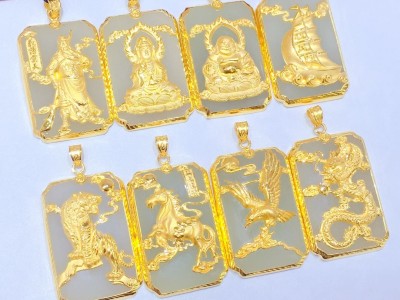 精品经典款金镶玉方牌大集营