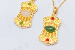 足金999镶嵌精选和田碧玉/白玉